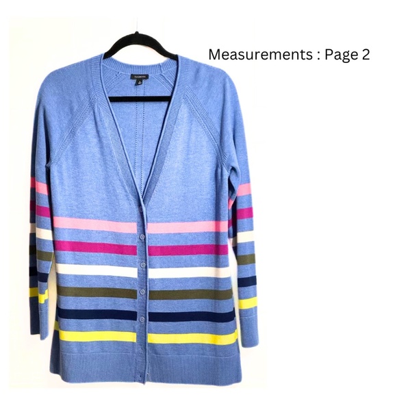 Talbots Classic Girlfriend Cardigan Sz: S Sweater - Multistripe Academia Preppy - Picture 1 of 10